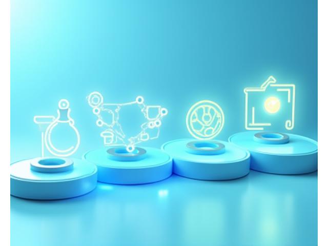 Illustration of a stylized product passing through a rigorous multi-stage quality control process, with magnifying glasses, lab equipment, and checkmarks, symbolizing Vitalis Bloom's expert vetting and quality assurance with a touch of organic warmth.
